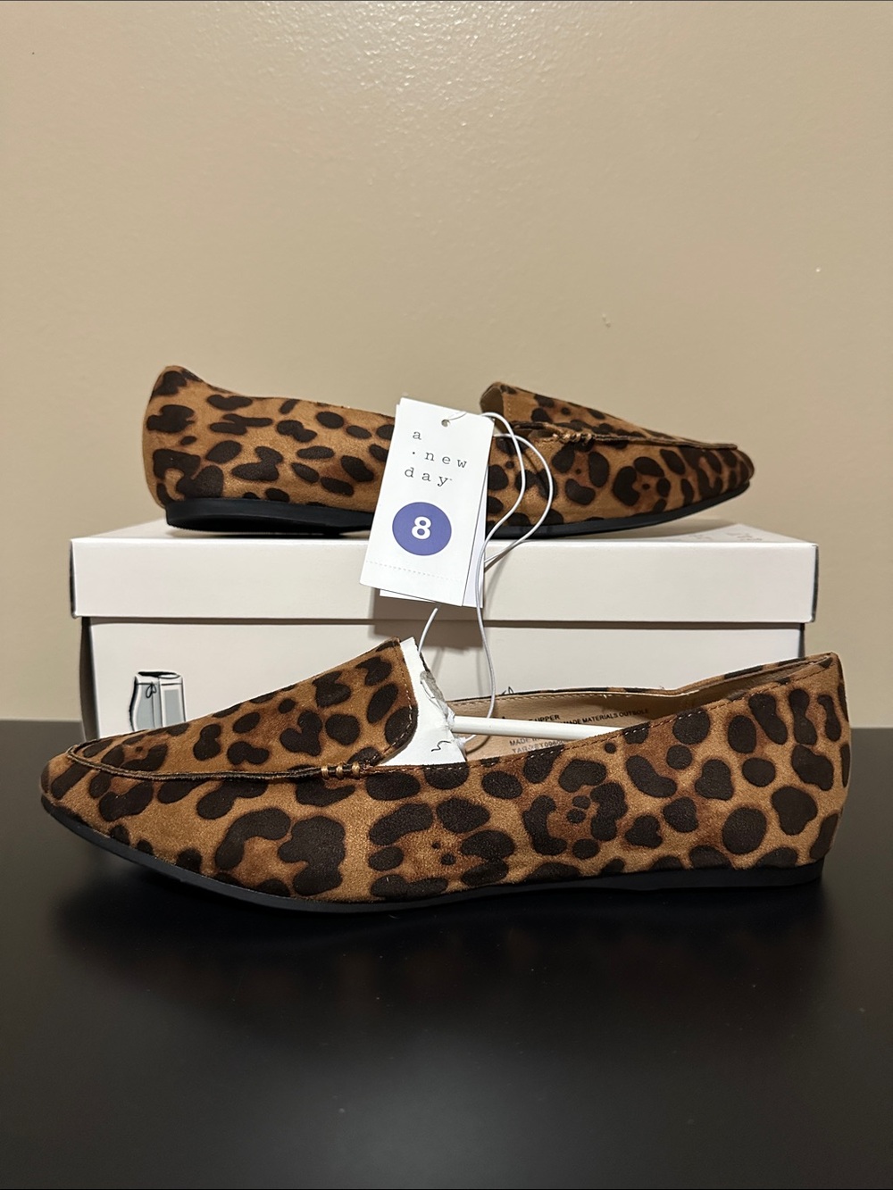 a new day Leopard-Print Slip-On Loafers in Brown and Black